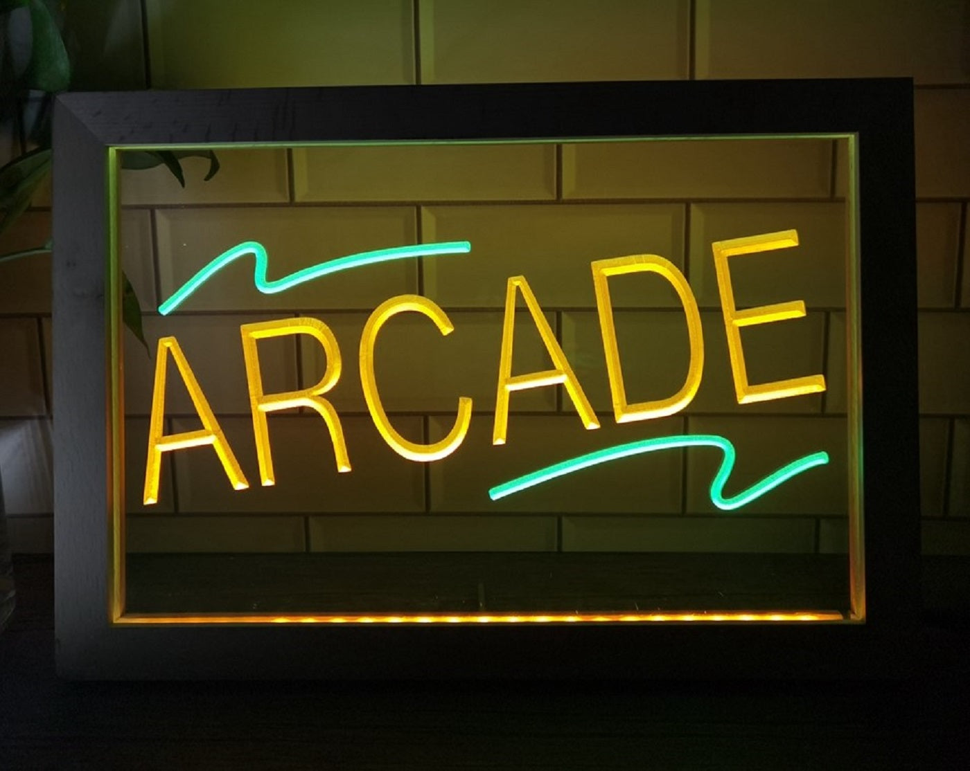 Arcade Led Neon Sign Framed Pinball Arcade Shop Decor Wall Or Desktop