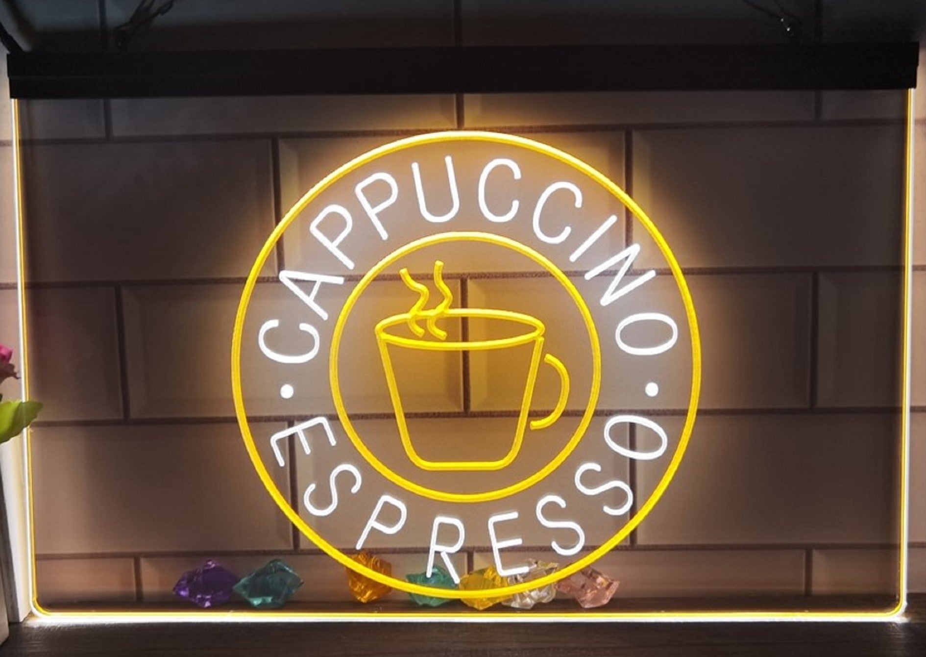 Cappuccino Espresso Led Neon Sign Dual Color Coffee Shop Wall Hanging OR Desktop Decor