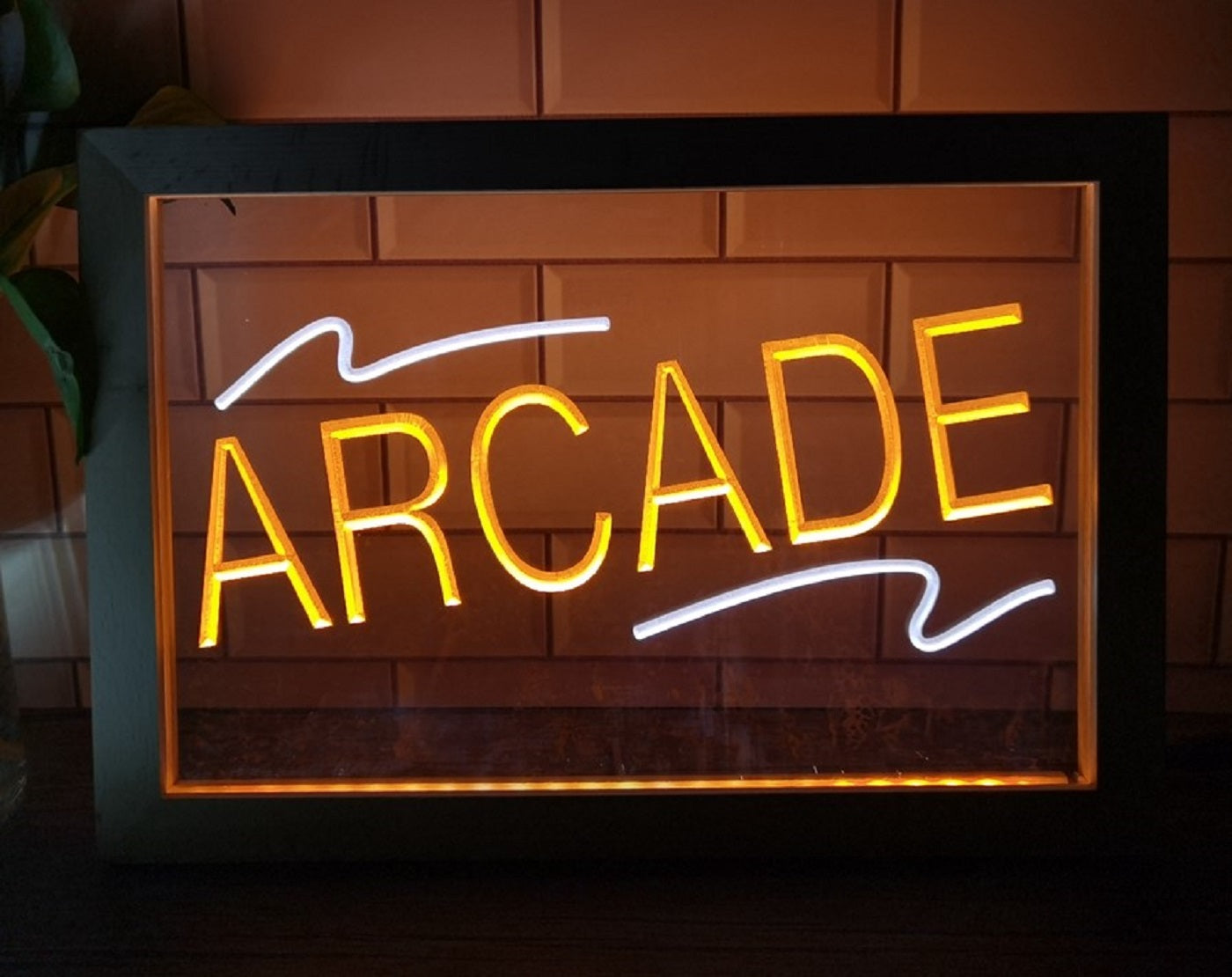 Arcade Led Neon Sign Framed Pinball Arcade Shop Decor Wall Or Desktop
