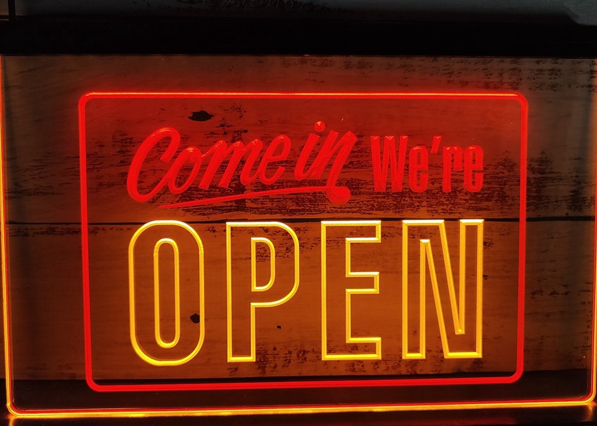 Come In We're Open Led Neon Sign Dual Color Office Restaurant Shop Coffee Shop Decor