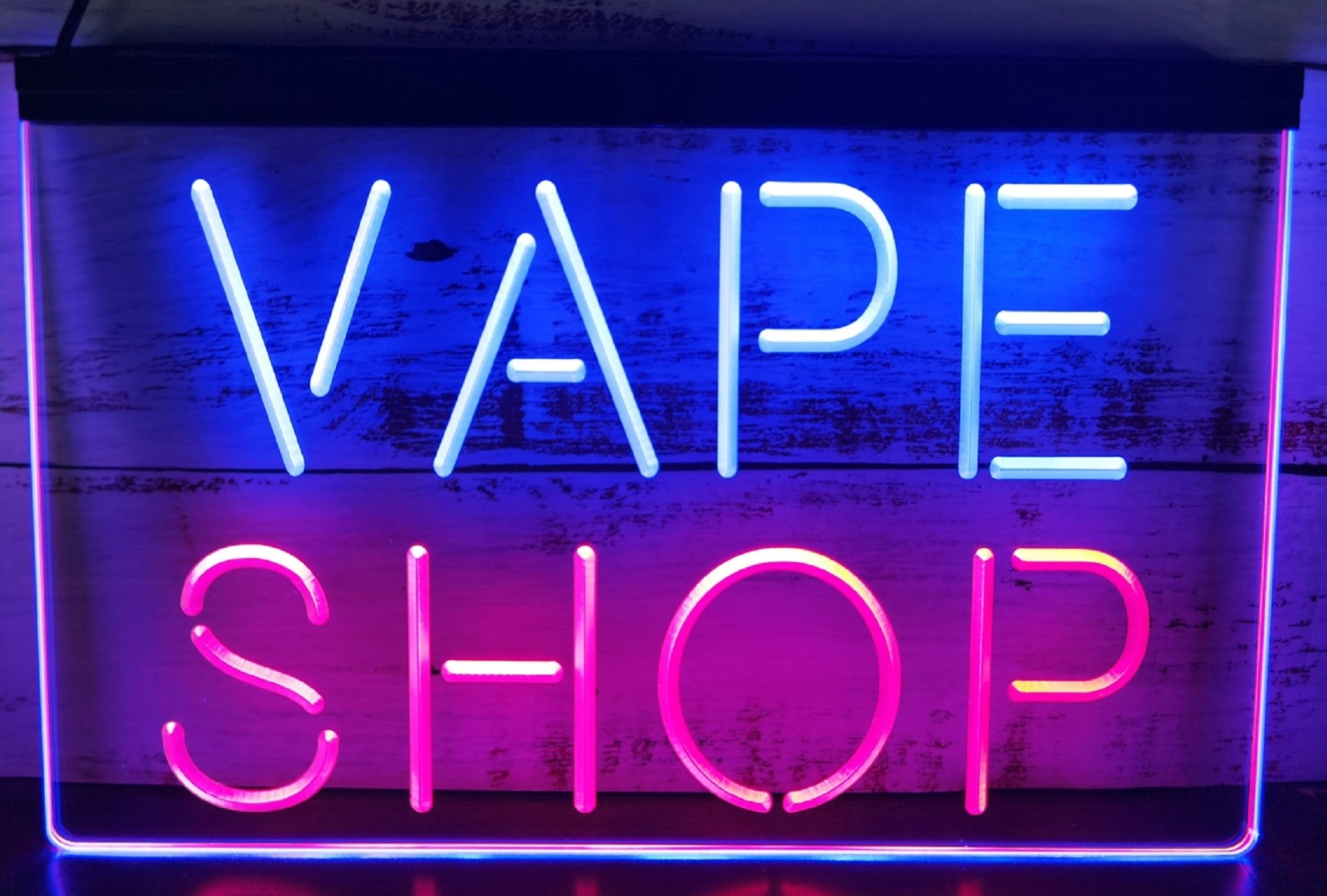 Vape Shop Led Neon Sign Dual Color Smoke Vape Shop Wall Or Desktop Decor