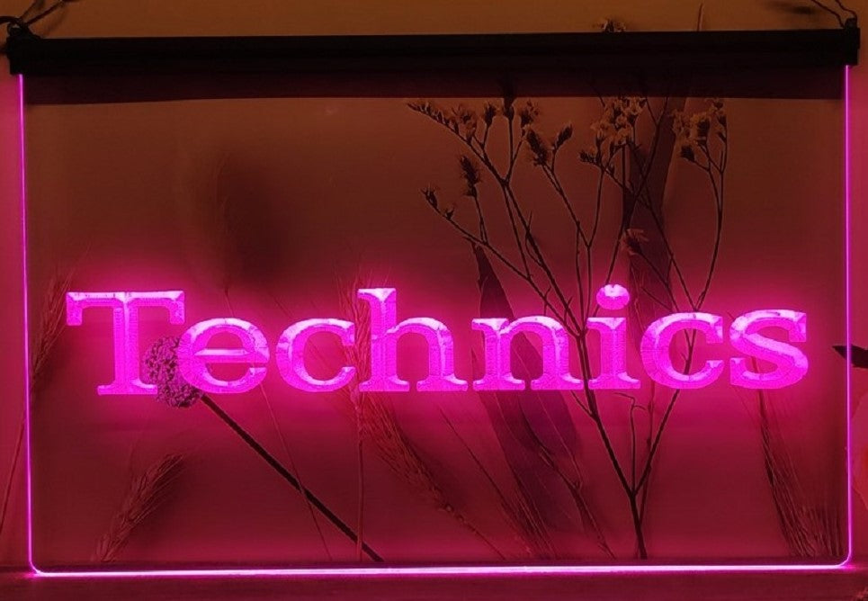 Technics Led Neon Sign Home Music Room Audio Recording Studio Decor
