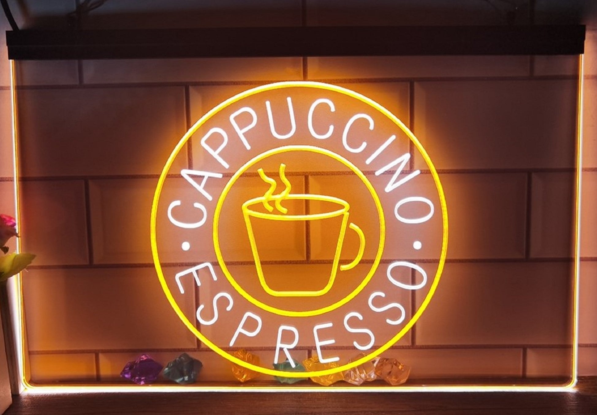 Cappuccino Espresso Led Neon Sign Dual Color Coffee Shop Wall Hanging OR Desktop Decor
