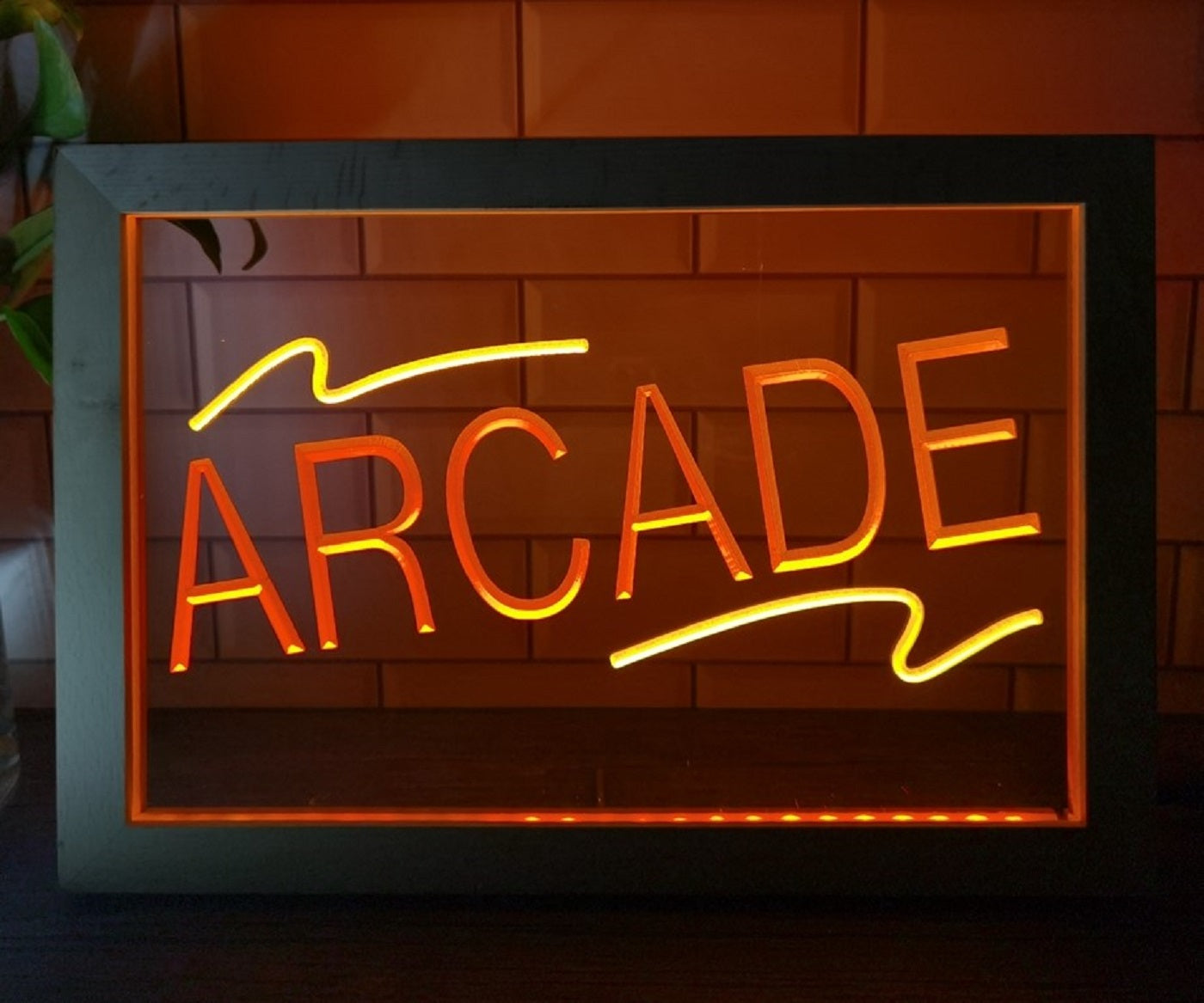 Arcade Led Neon Sign Framed Pinball Arcade Shop Decor Wall Or Desktop