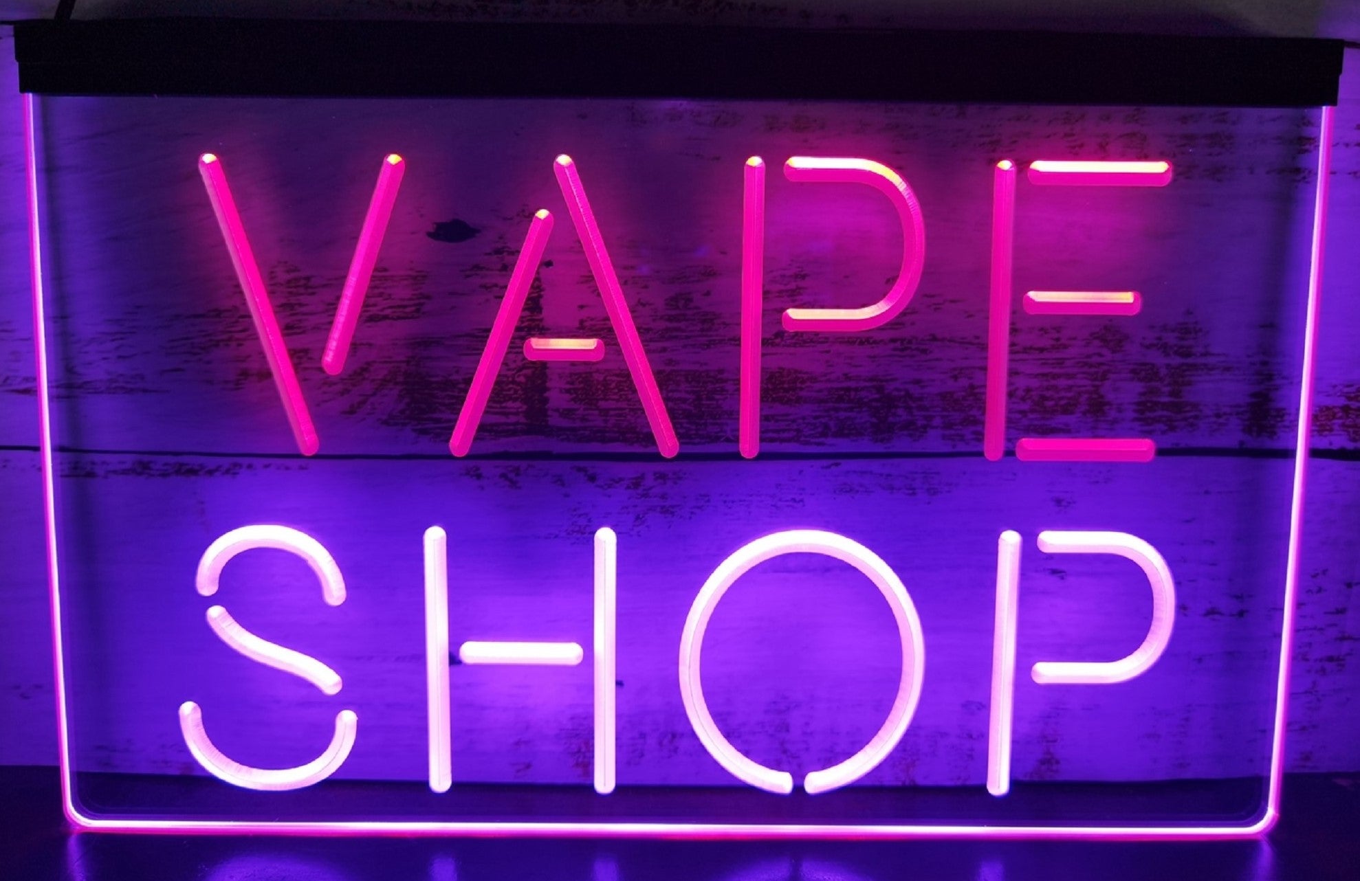 Vape Shop Led Neon Sign Dual Color Smoke Vape Shop Wall Or Desktop Decor
