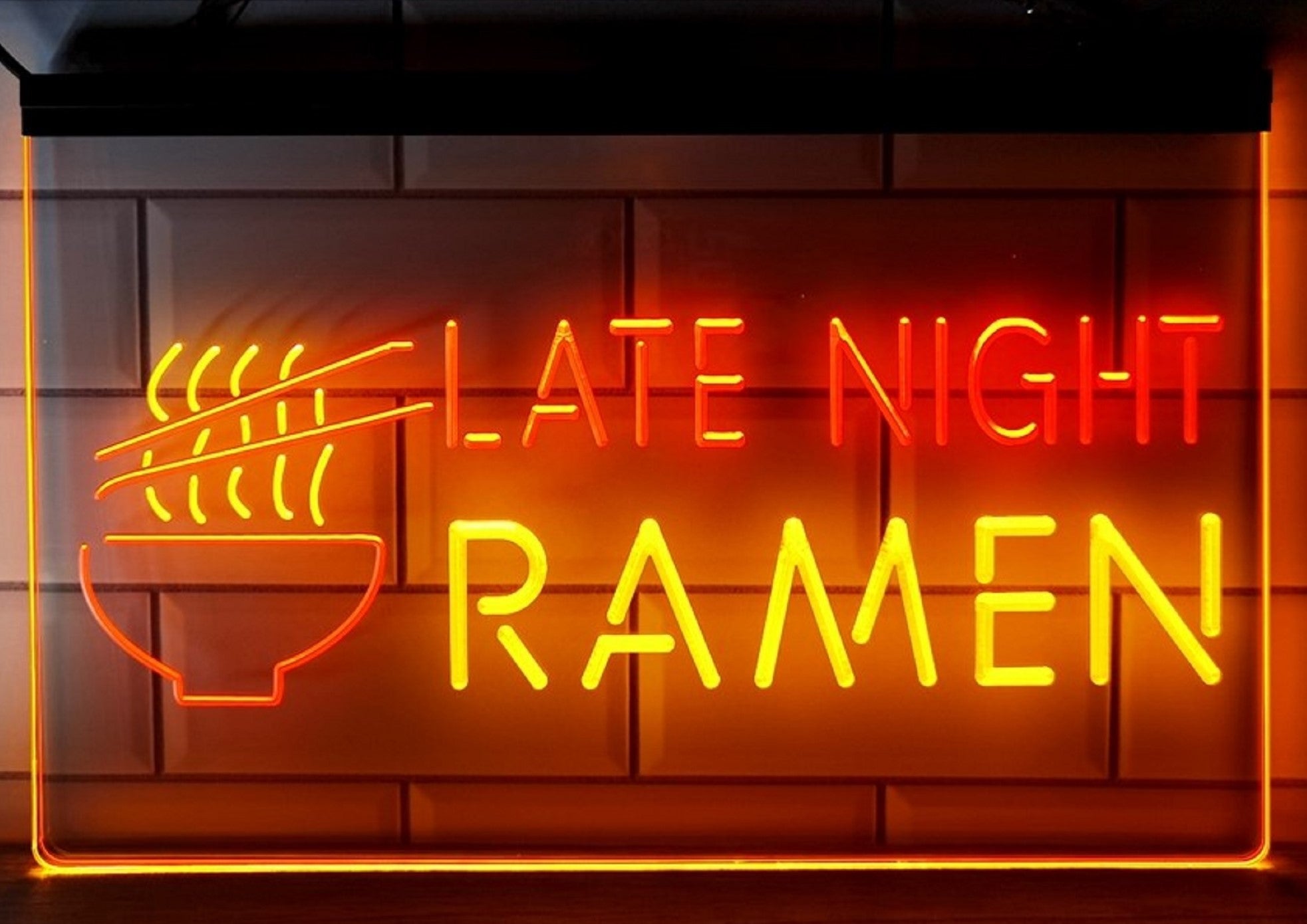 Ramen Late Night Led Neon Sign Dual Color Home Kitchen Japanese Restaurant Decor