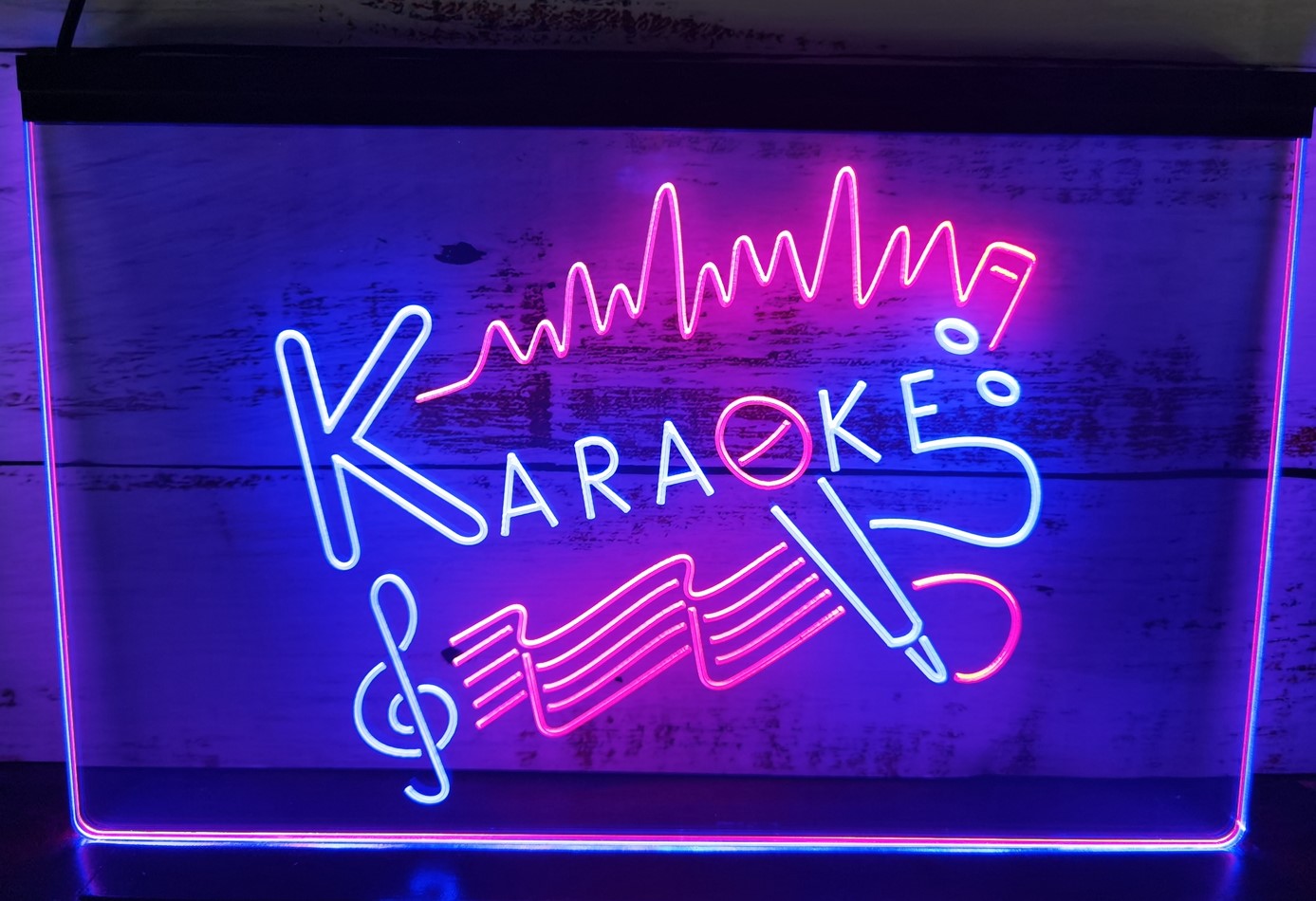 Karaoke Music Led Neon Sign Dual Color Home Music Room Studio Music Shop Decor