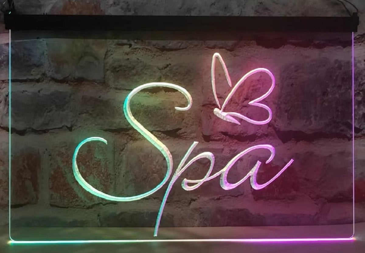 Spa Led Neon Sign Multi Mode Spa Beauty Salon Wall Hanging Or Desktop Decor