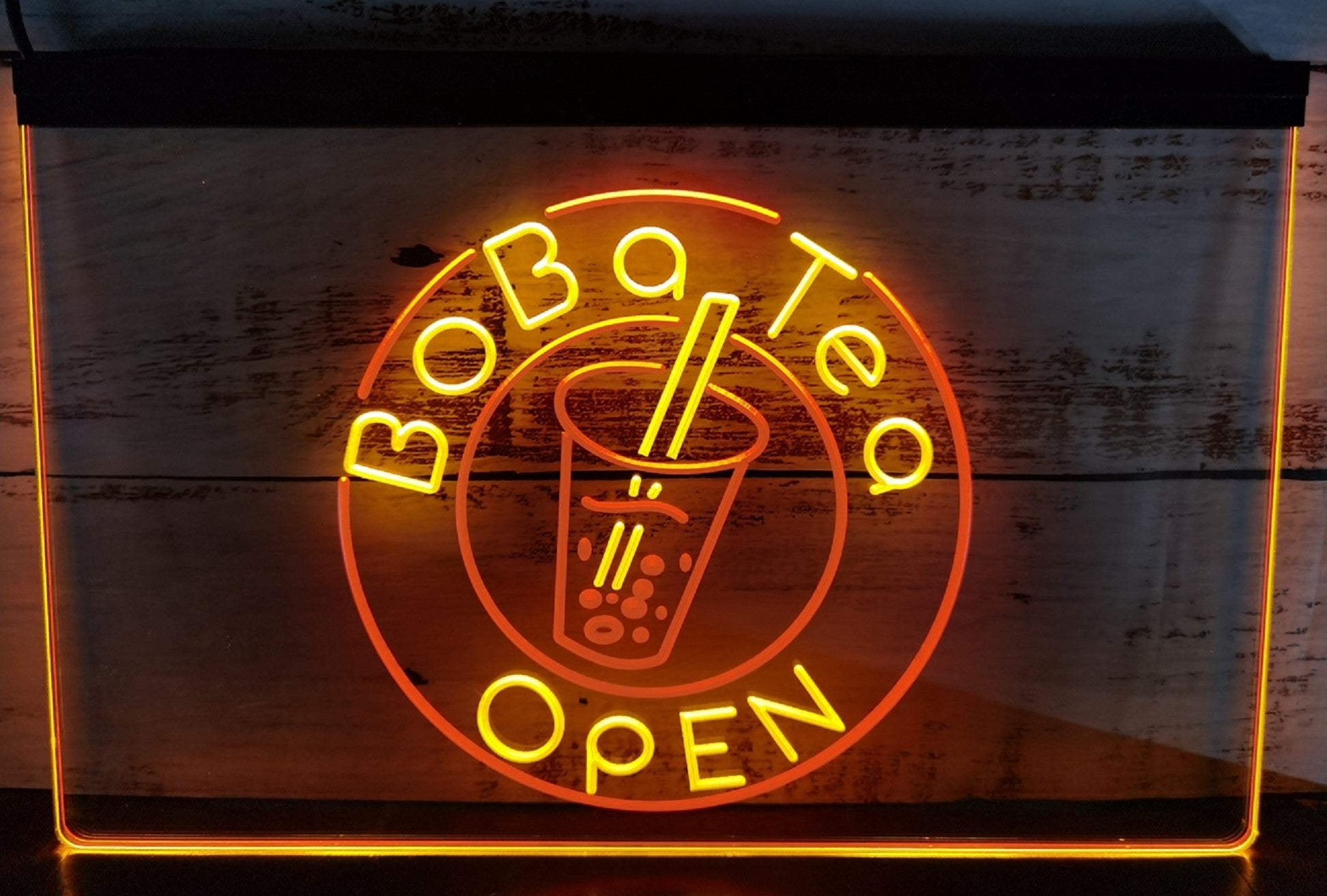 Boba Tea Open Led Neon Sign Dual Color Bubble Tea Shop Coffee Shop Decor