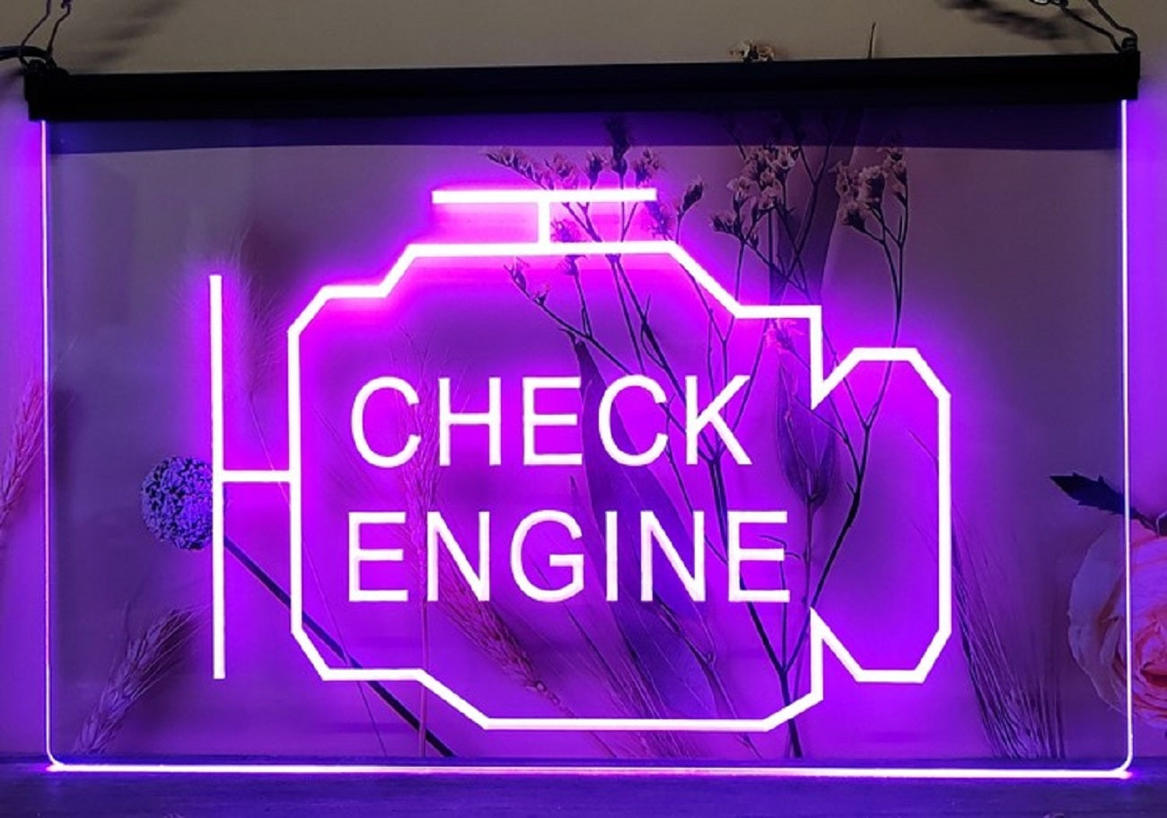 Check Engine Led Neon Sign Car Garage Auto Repair Shop Decor