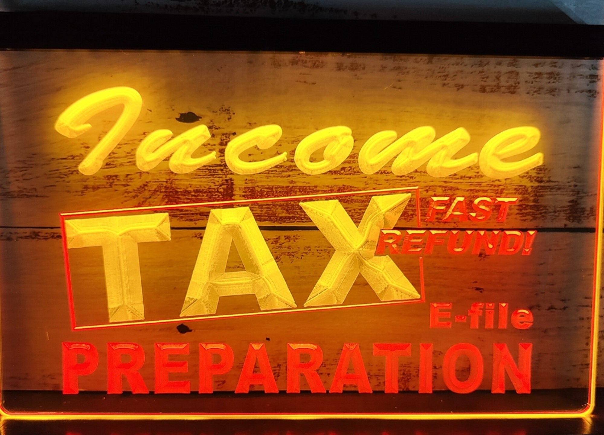 Income Tax Preparation Led Neon Sign Dual Color Accountant Income Tax Service Office Decor