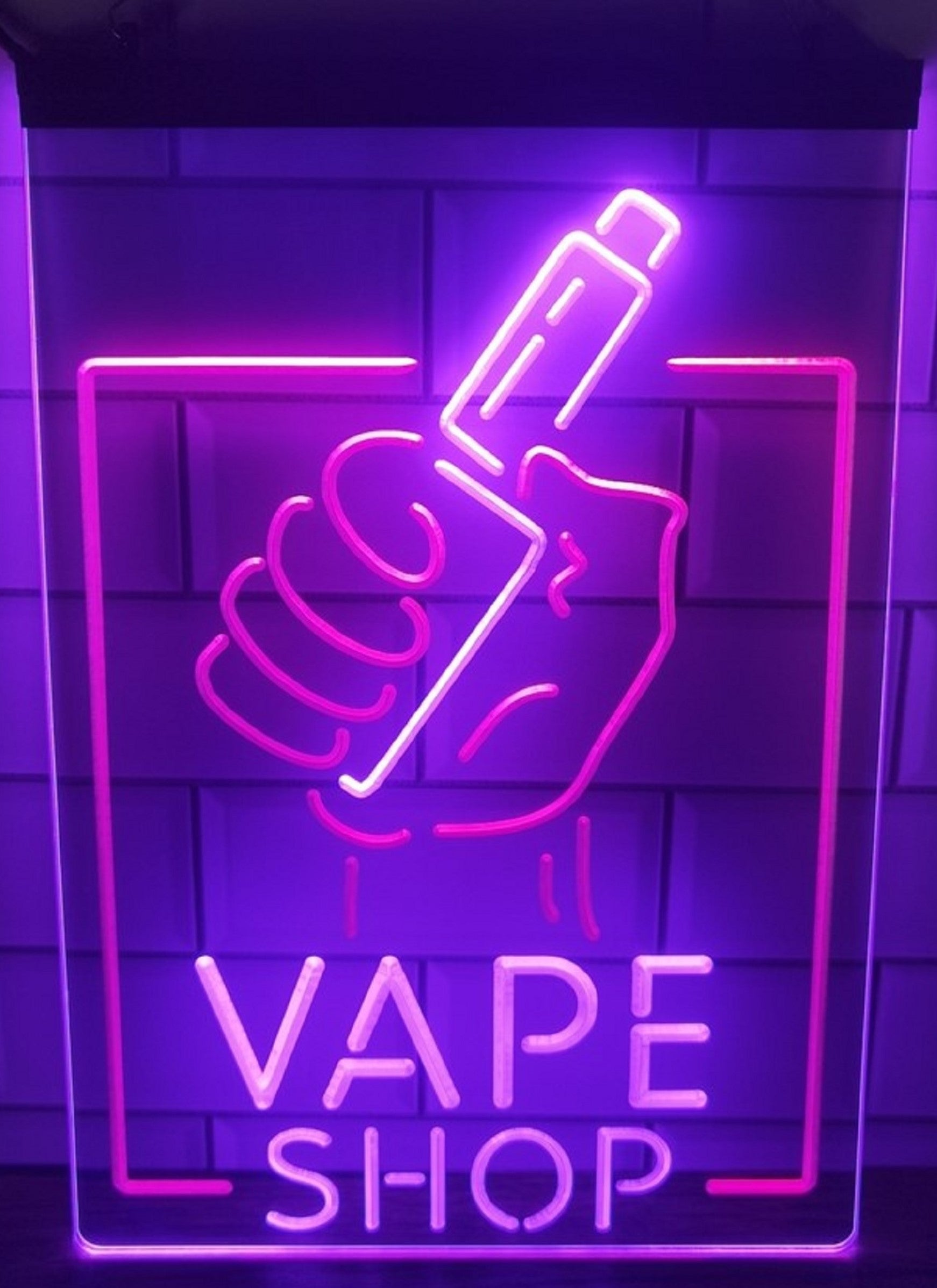 Vape Shop Smoking Led Neon Sign Dual Color Vape Smoke Shop Decor