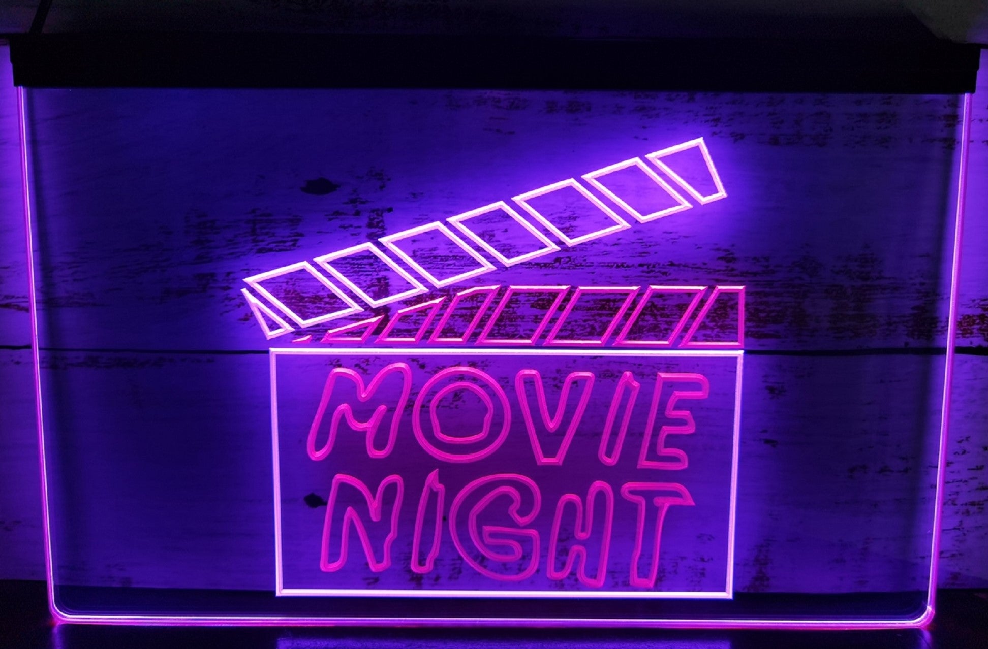 Movie Night Led Neon Sign Dual Color Studio Cinema Theatre Home Movie Room Decor