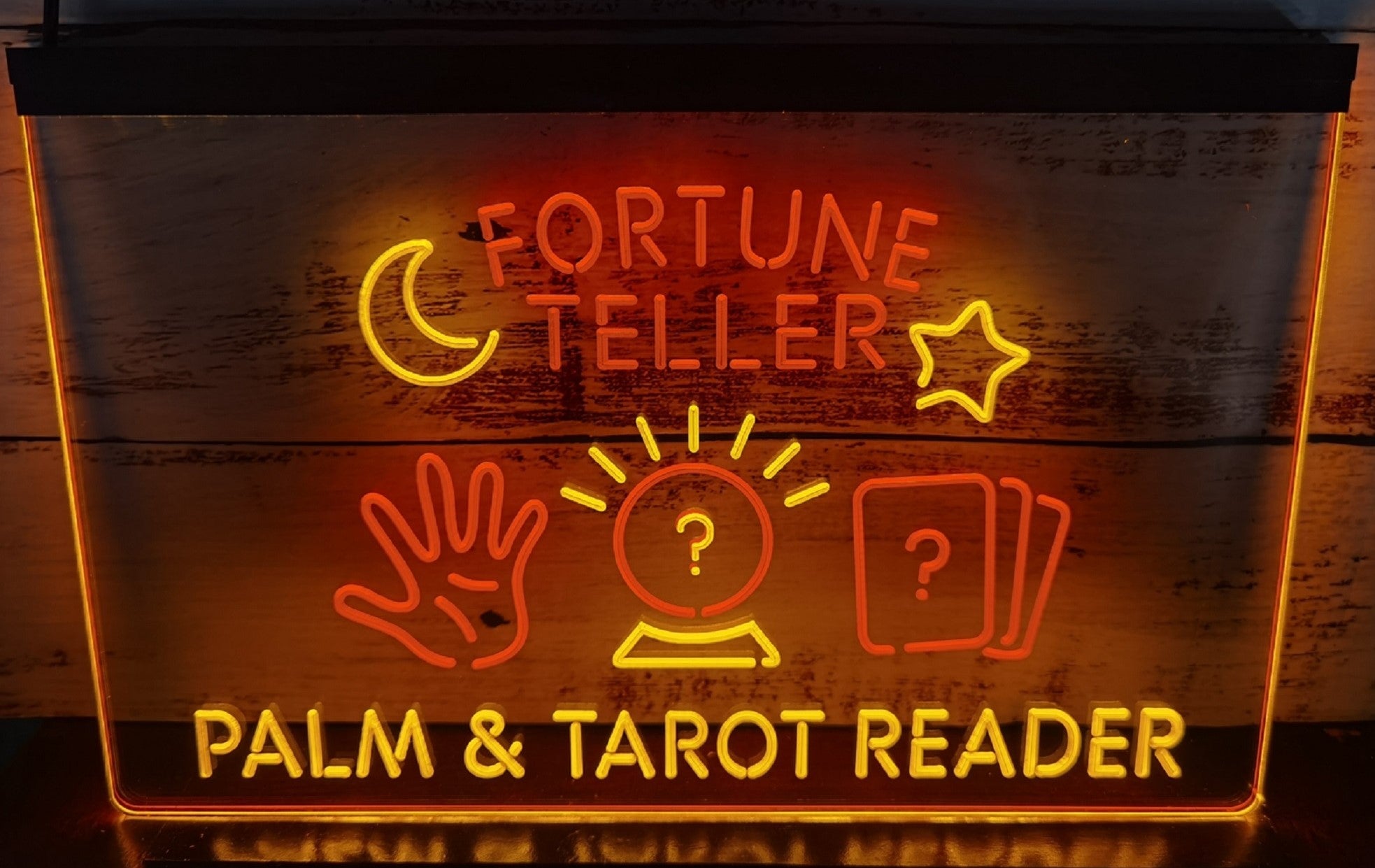 Fortune Teller Led Neon Sign Dual Color Psychic Healing Tarot Shop Decor Wall Hanging OR Desktop