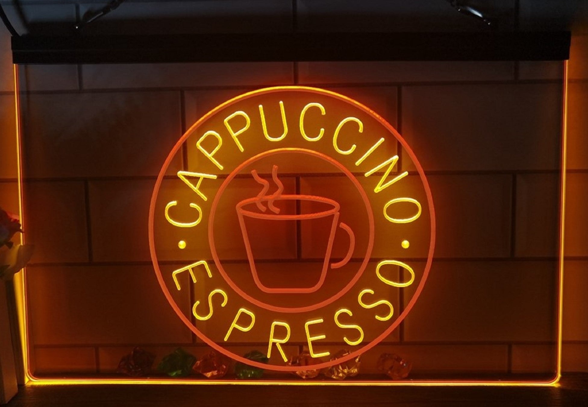 Cappuccino Espresso Led Neon Sign Dual Color Coffee Shop Wall Hanging OR Desktop Decor