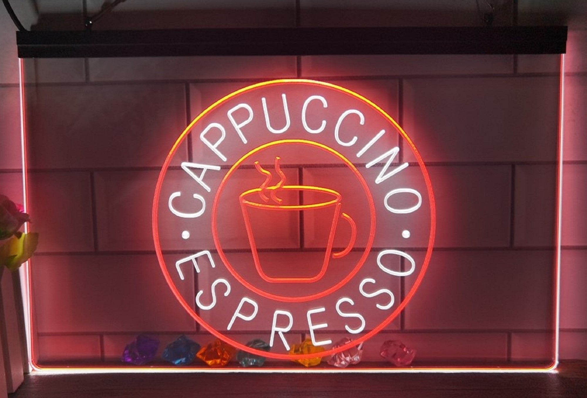 Cappuccino Espresso Led Neon Sign Dual Color Coffee Shop Wall Hanging OR Desktop Decor