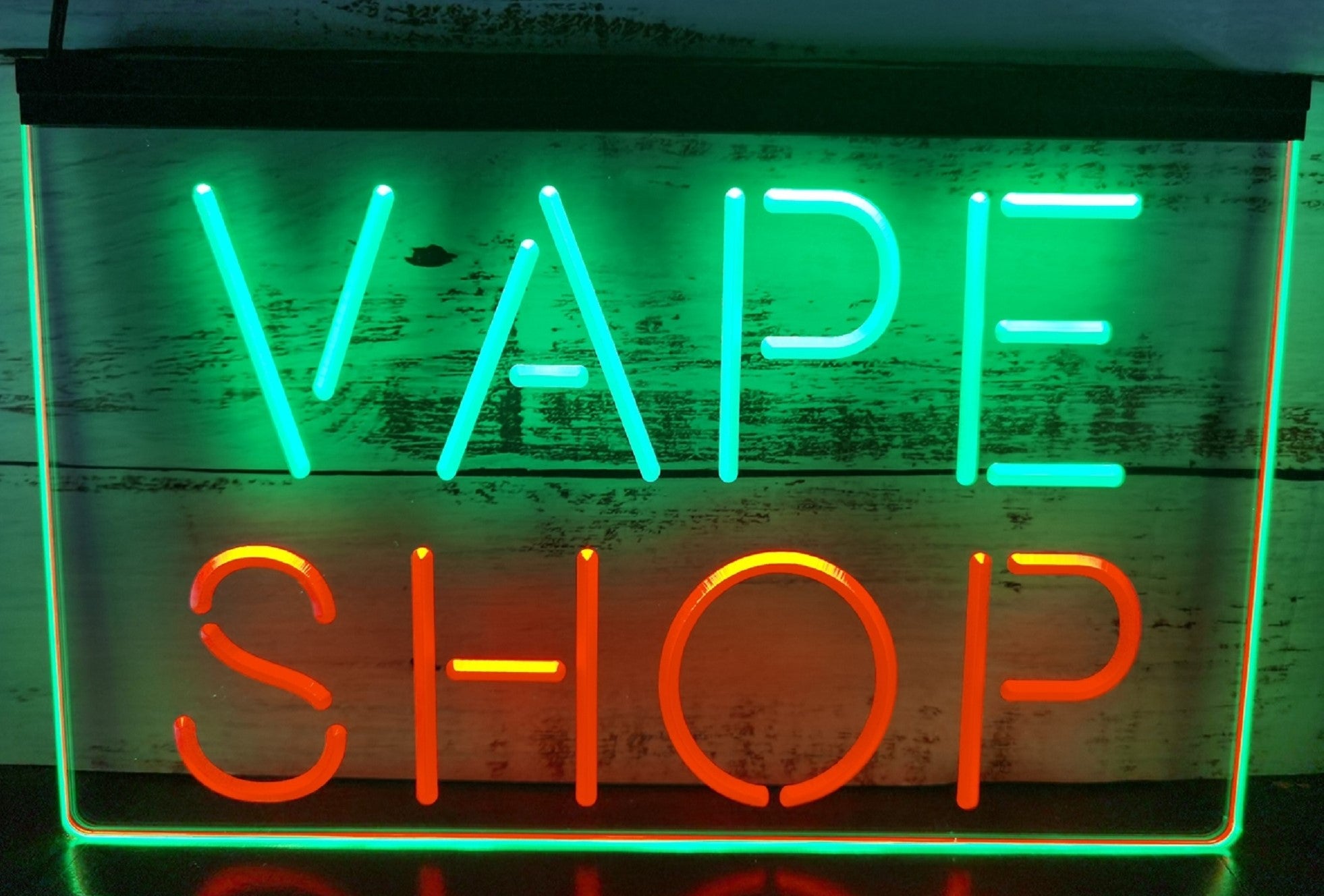 Vape Shop Led Neon Sign Dual Color Smoke Vape Shop Wall Or Desktop Decor