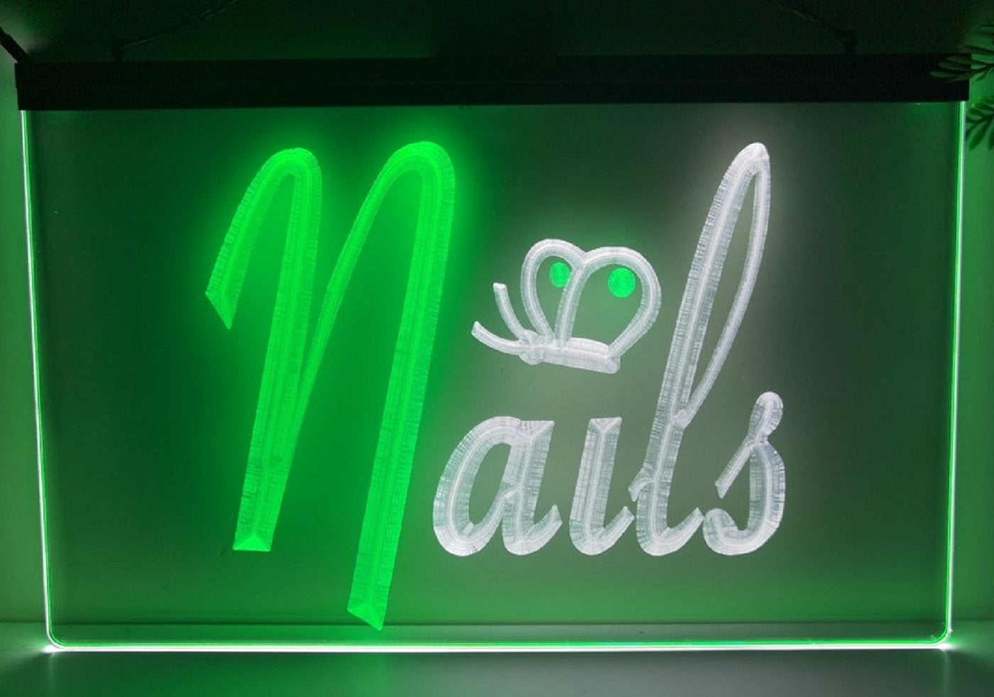 Nails Led Neon Sign Dual Color Beauty Nails Salon Wall Or Desktop Decor