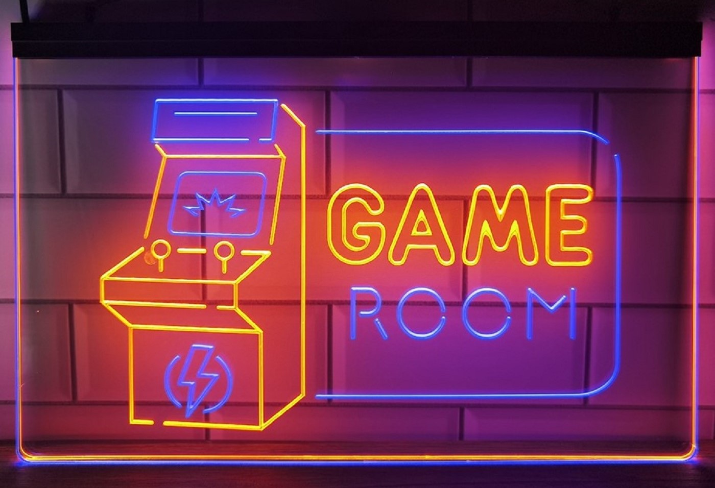 Game Room Arcade Led Neon Sign Dual Color Arcade Pinball Shop Decor
