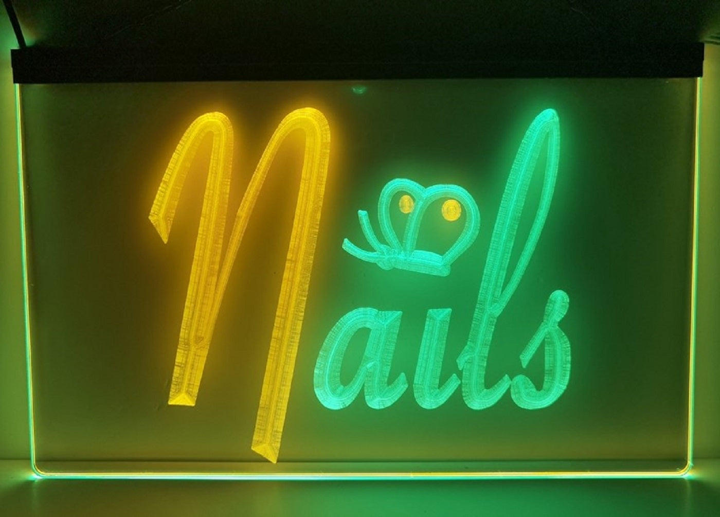 Nails Led Neon Sign Dual Color Beauty Nails Salon Wall Or Desktop Decor