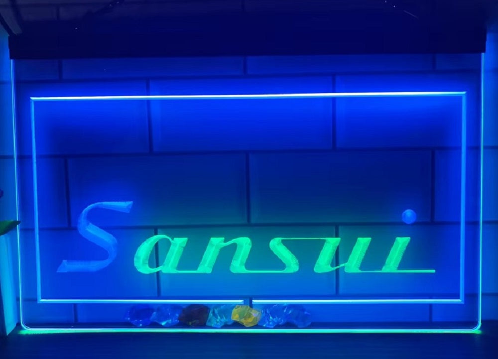 Sansui Led Neon Sign Dual Color Home Music Room Audio Recording Studio Decor