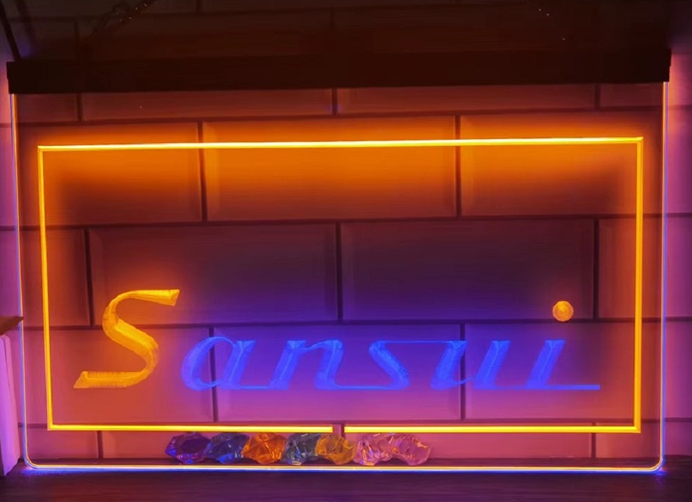 Sansui Led Neon Sign Dual Color Home Music Room Audio Recording Studio Decor