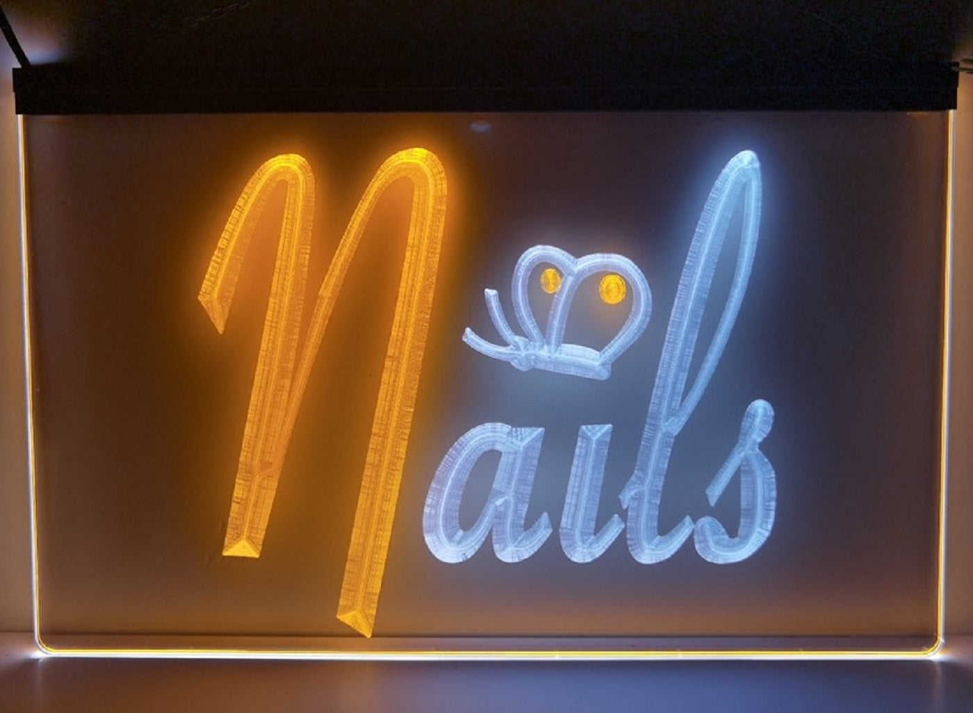 Nails Led Neon Sign Dual Color Beauty Nails Salon Wall Or Desktop Decor
