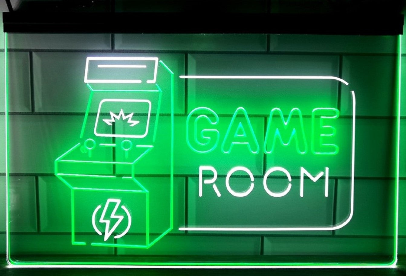Game Room Arcade Led Neon Sign Dual Color Arcade Pinball Shop Decor
