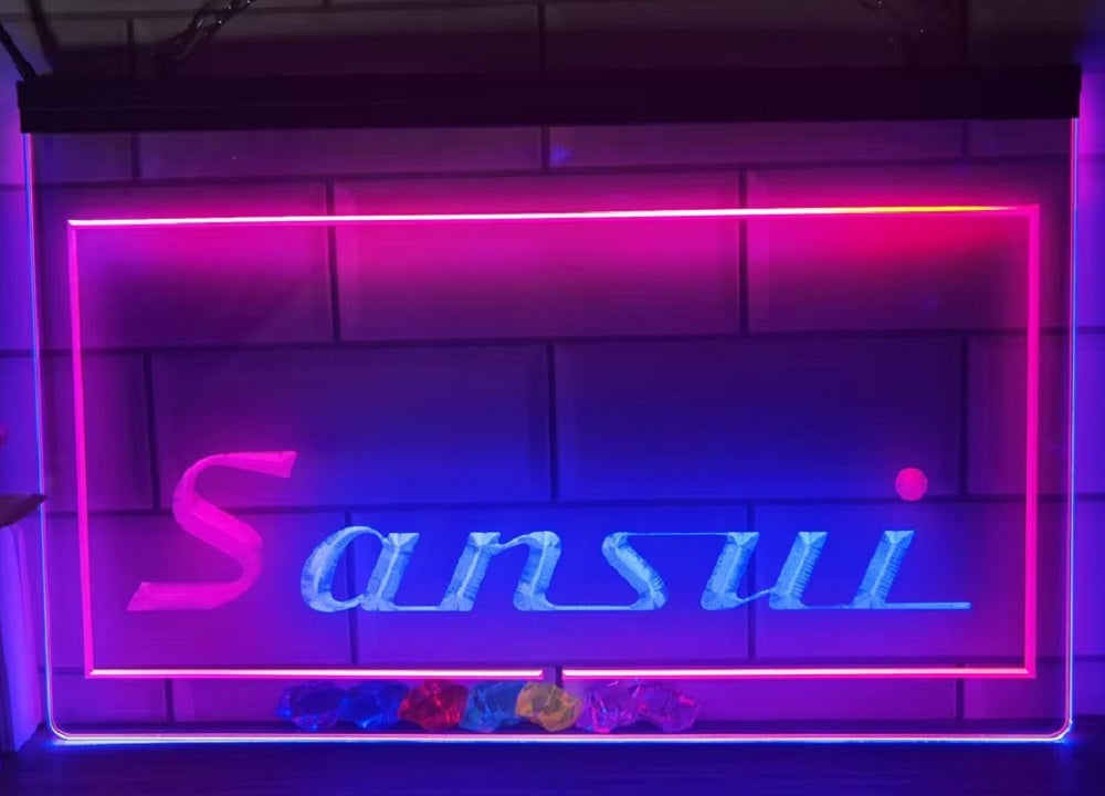 Sansui Led Neon Sign Dual Color Home Music Room Audio Recording Studio Decor