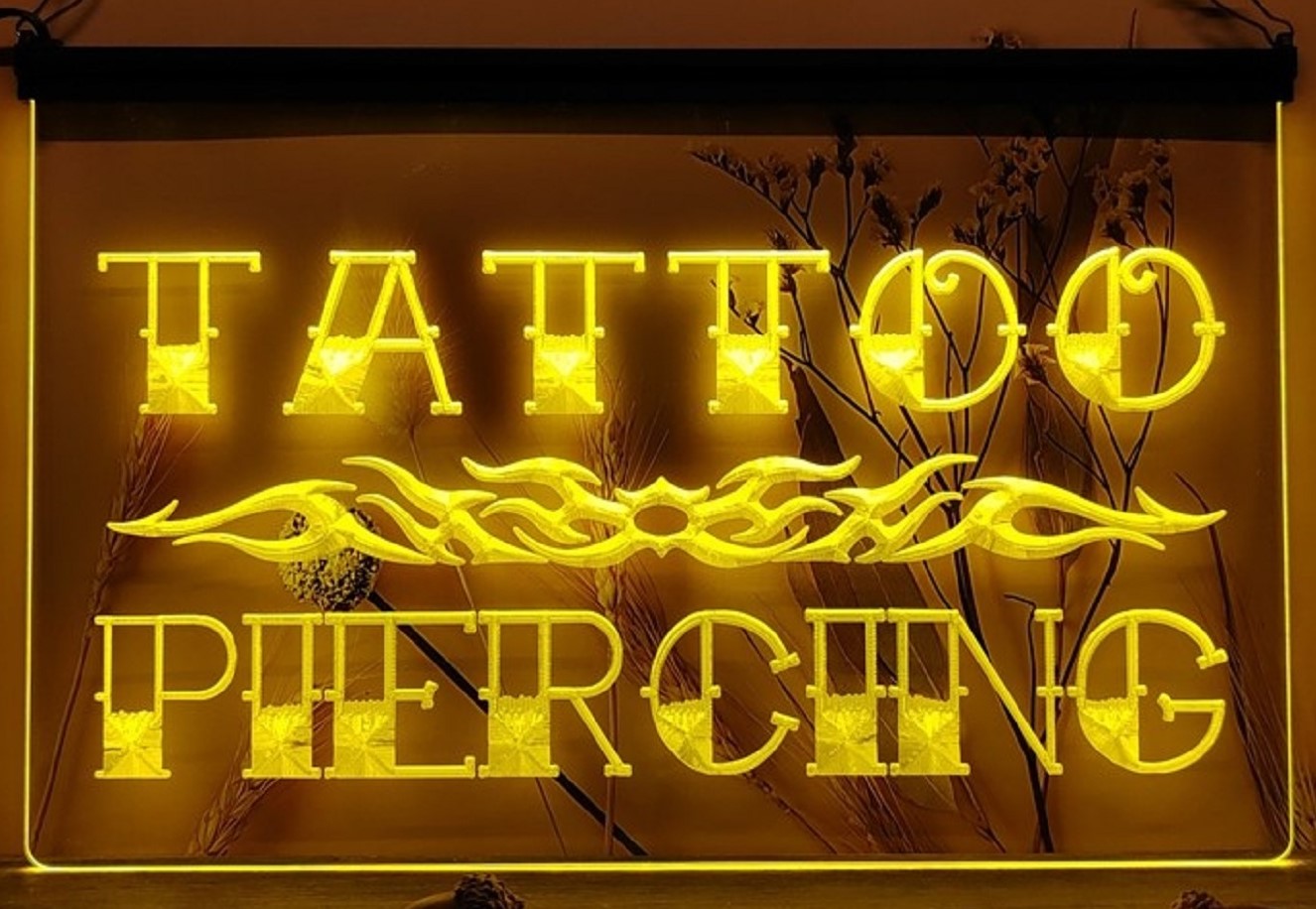 Tattoo Piercing Led Neon Sign Tattoo Salon Shop Wall Or Desktop Decor