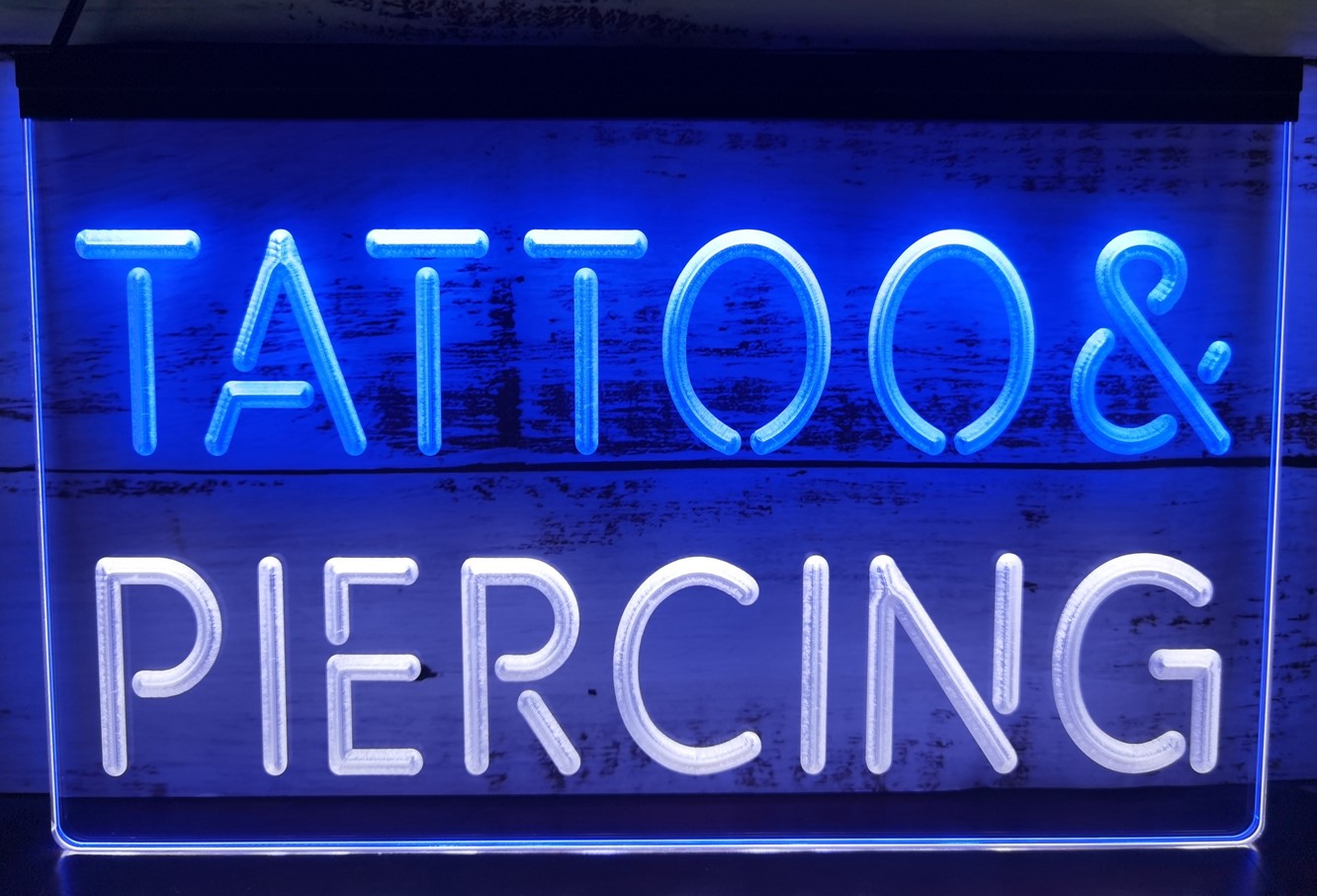 Tattoo & Piercing Led Neon Sign Dual Color Tattoo Salon Shop Decor
