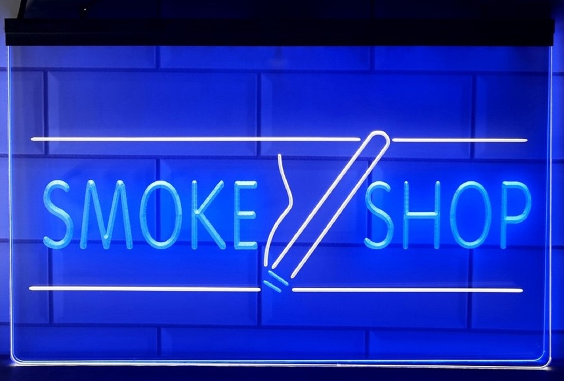 Smoke Shop Led Neon Sign Dual Color Cigar Vape Smoke Shop Decor