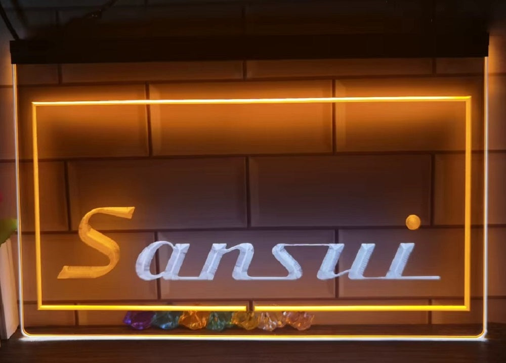 Sansui Led Neon Sign Dual Color Home Music Room Audio Recording Studio Decor
