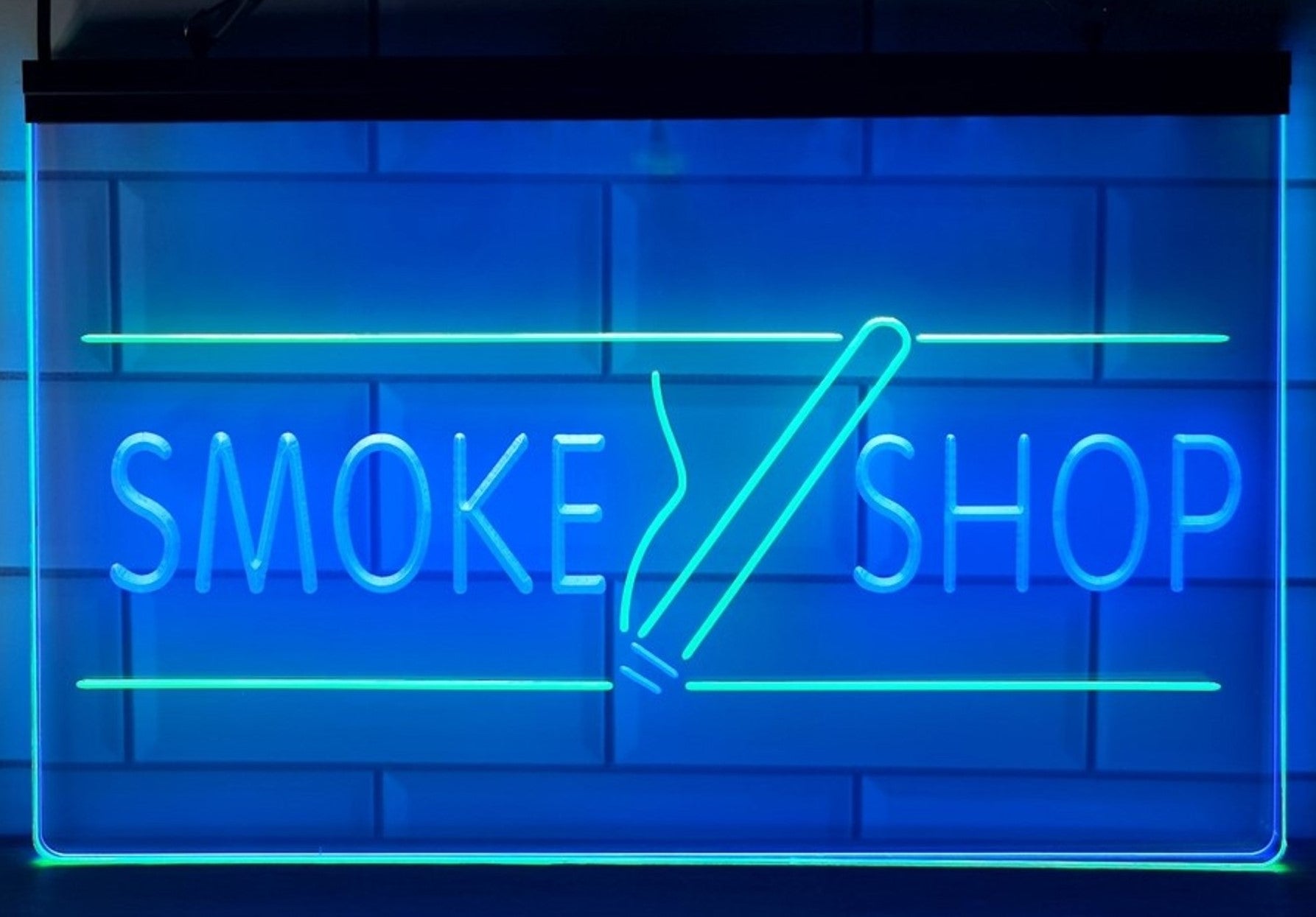 Smoke Shop Led Neon Sign Dual Color Cigar Vape Smoke Shop Decor
