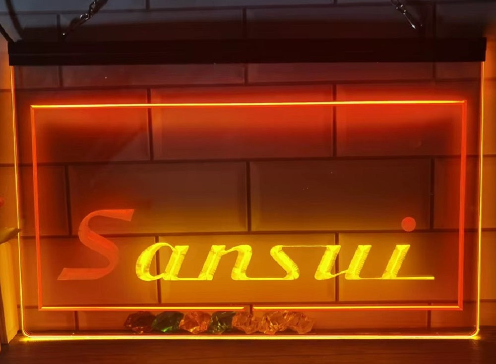 Sansui Led Neon Sign Dual Color Home Music Room Audio Recording Studio Decor