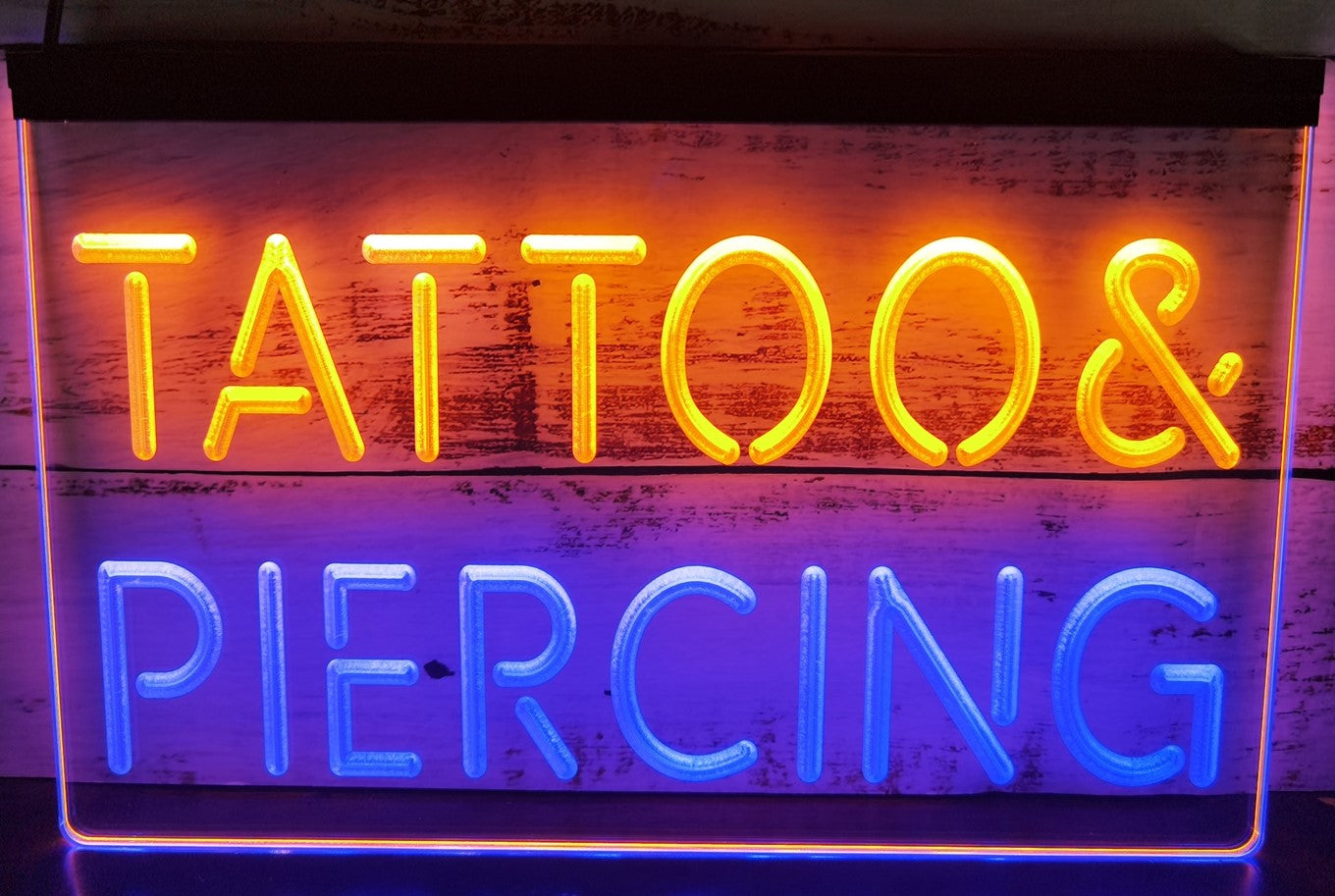Tattoo & Piercing Led Neon Sign Dual Color Tattoo Salon Shop Decor