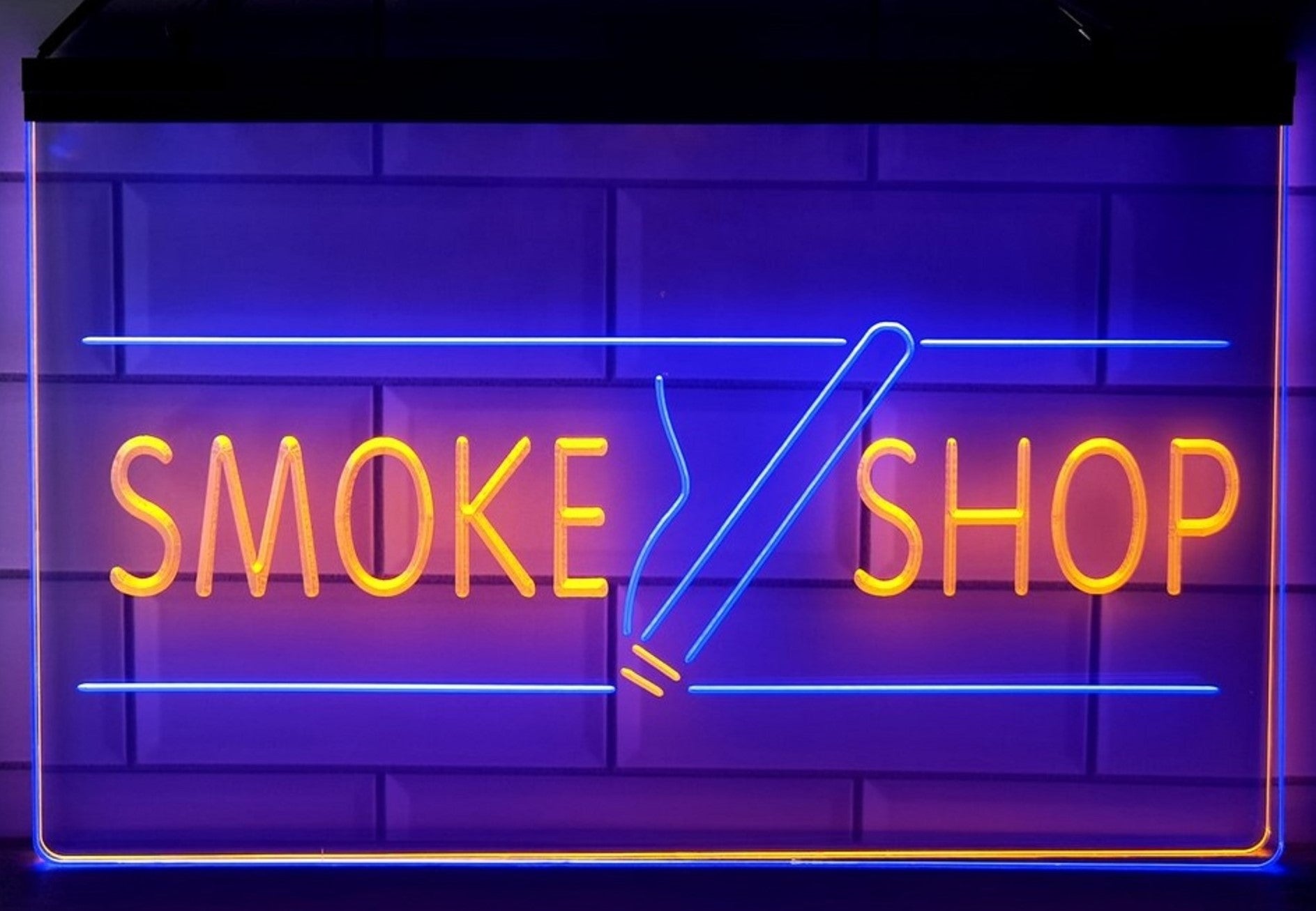 Smoke Shop Led Neon Sign Dual Color Cigar Vape Smoke Shop Decor