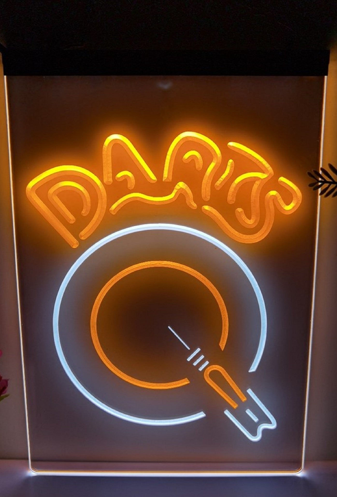 Darts Led Neon Sign Dual Color Darts Arcade Shop Game Room Decor