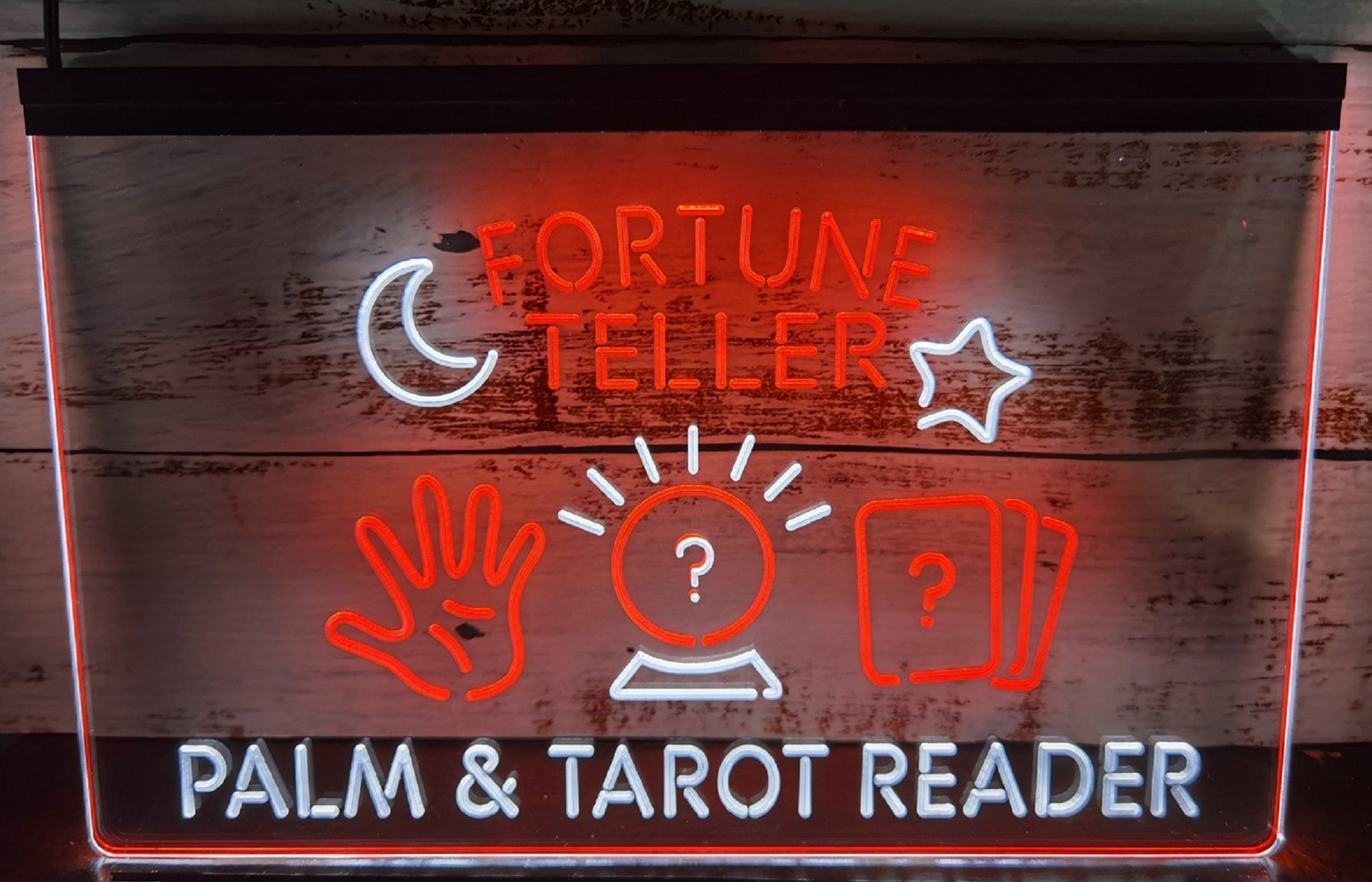 Fortune Teller Led Neon Sign Dual Color Psychic Healing Tarot Shop Decor Wall Hanging OR Desktop