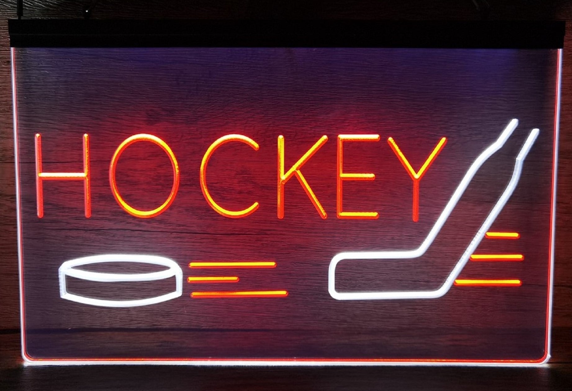 Hockey Led Neon Sign Dual Color Home Sport Club Sportwear Store Decor