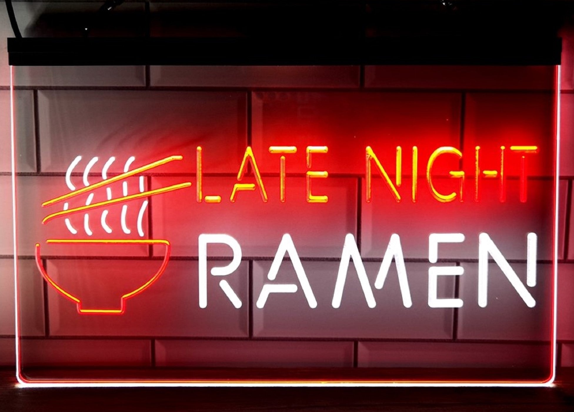 Ramen Late Night Led Neon Sign Dual Color Home Kitchen Japanese Restaurant Decor