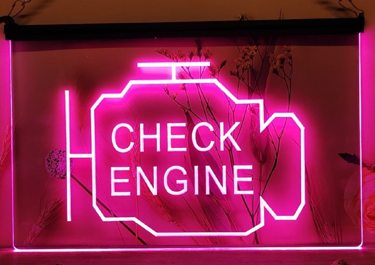 Check Engine Led Neon Sign Car Garage Auto Repair Shop Decor