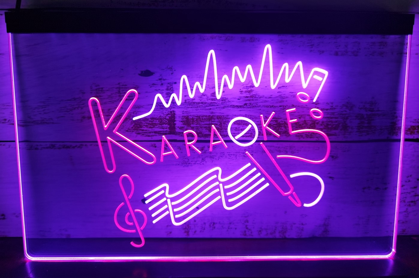 Karaoke Music Led Neon Sign Dual Color Home Music Room Studio Music Shop Decor