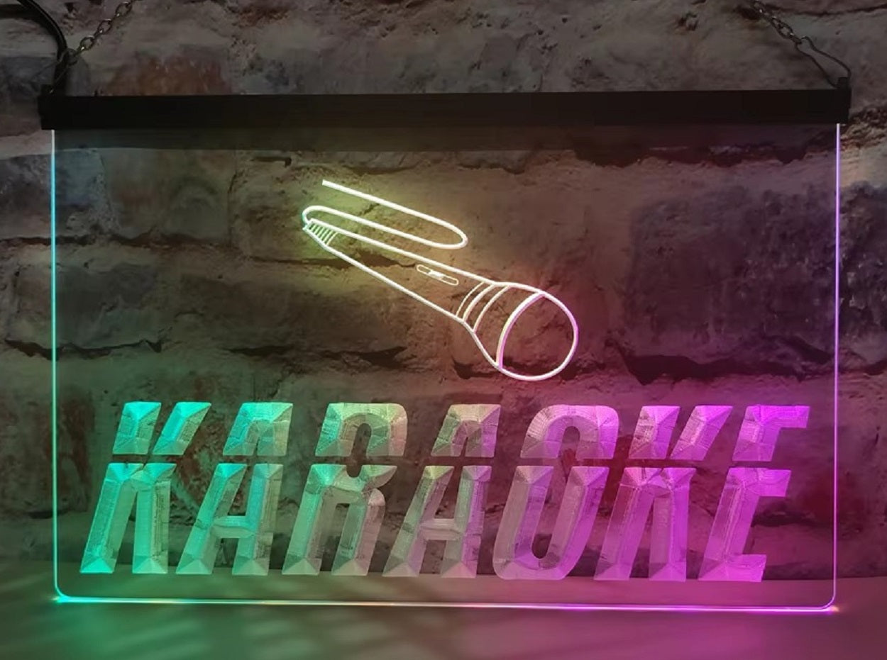 Karaoke Mic Led Neon Sign Multi Mode Home Music Room Recording Studio Karaoke Club Decor