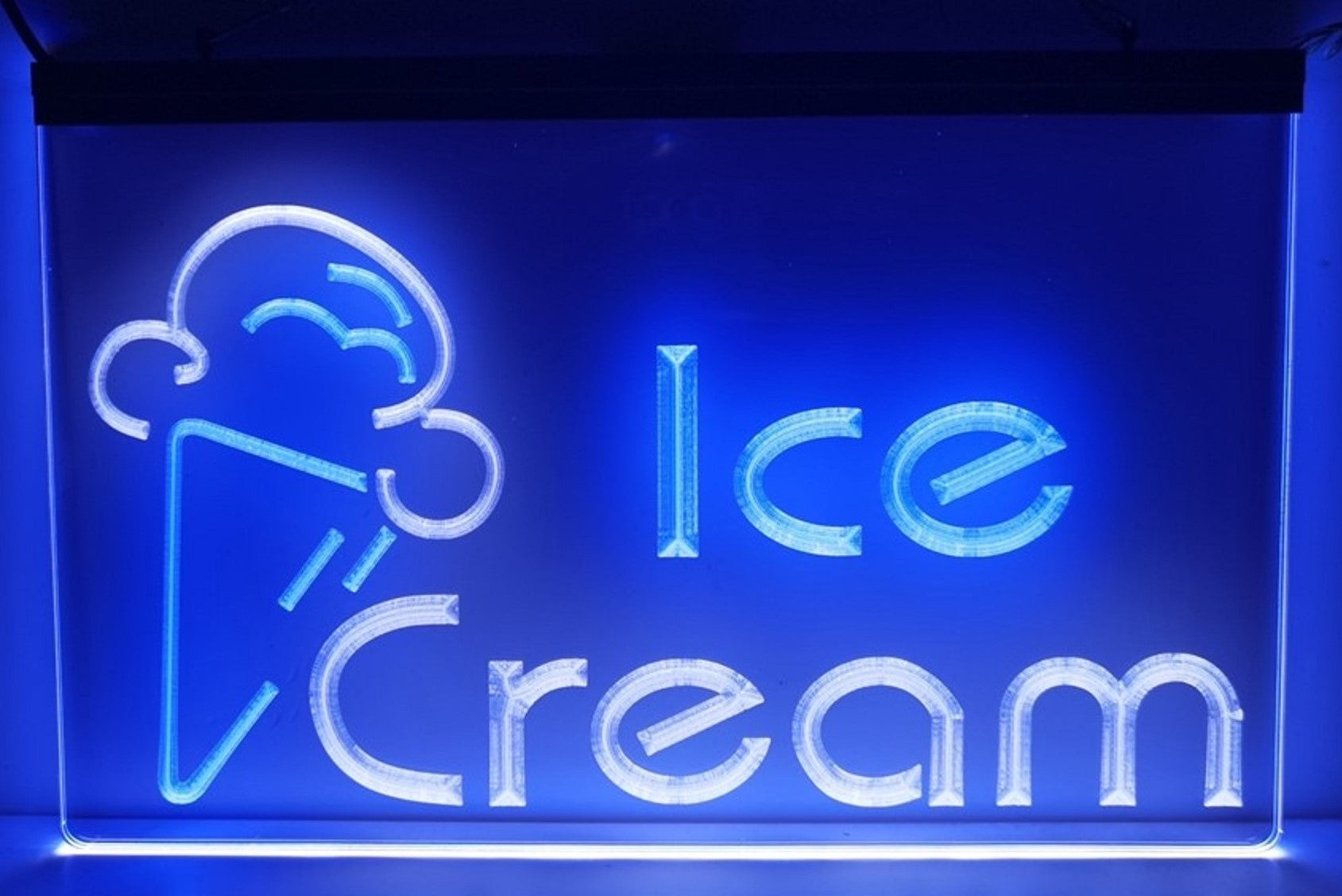 Ice Cream Led Neon Sign Dual Color Ice Cream Smoothie Slushie Store Decor