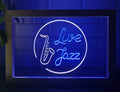 Live Jazz Led Neon Sign Framed Home Music Room Studio Music Shop Decor