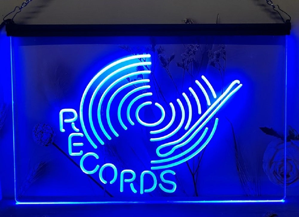 Records Turntable Led Neon Sign Home Music Room Studio Decor