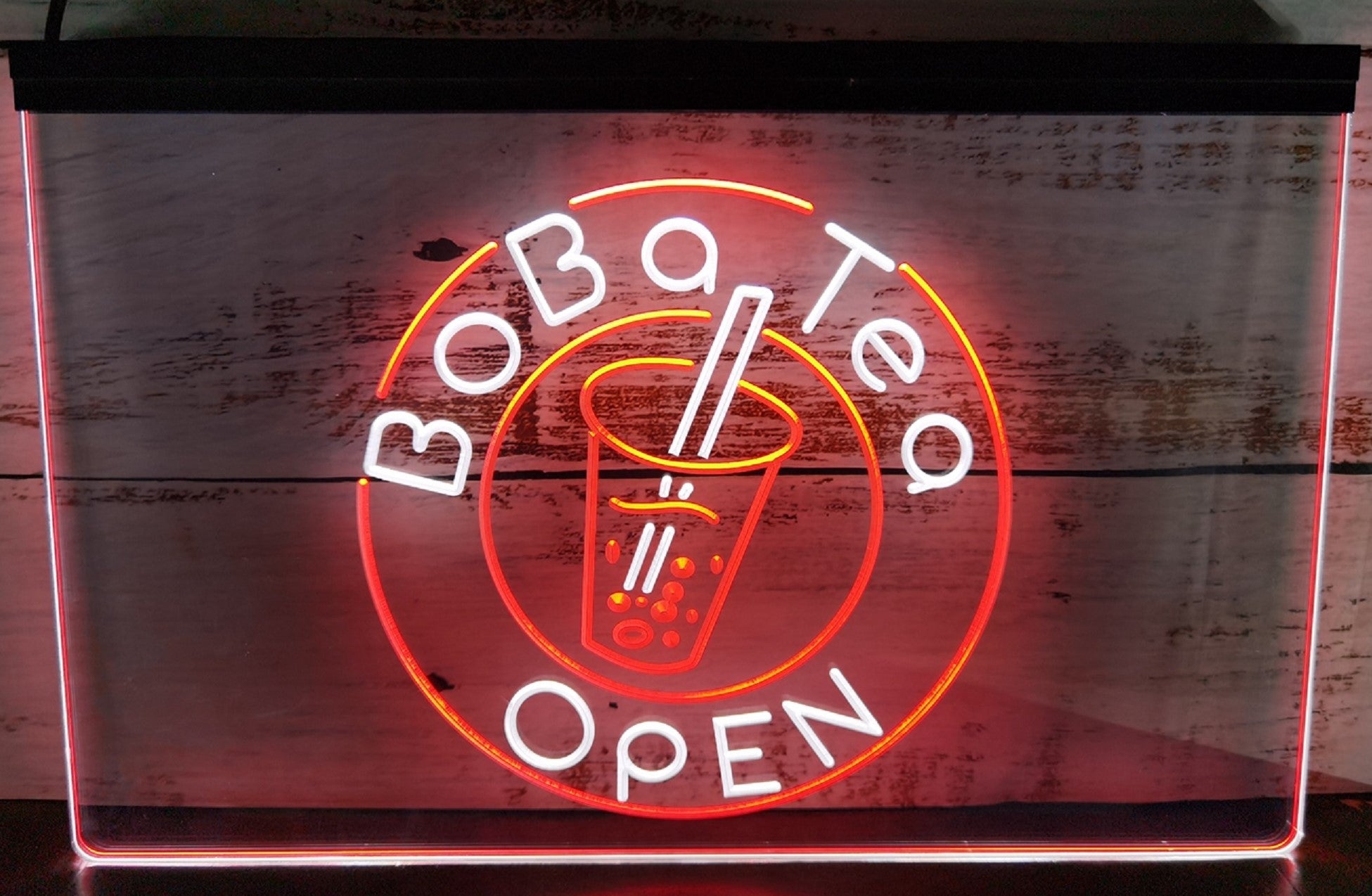 Boba Tea Open Led Neon Sign Dual Color Bubble Tea Shop Coffee Shop Decor