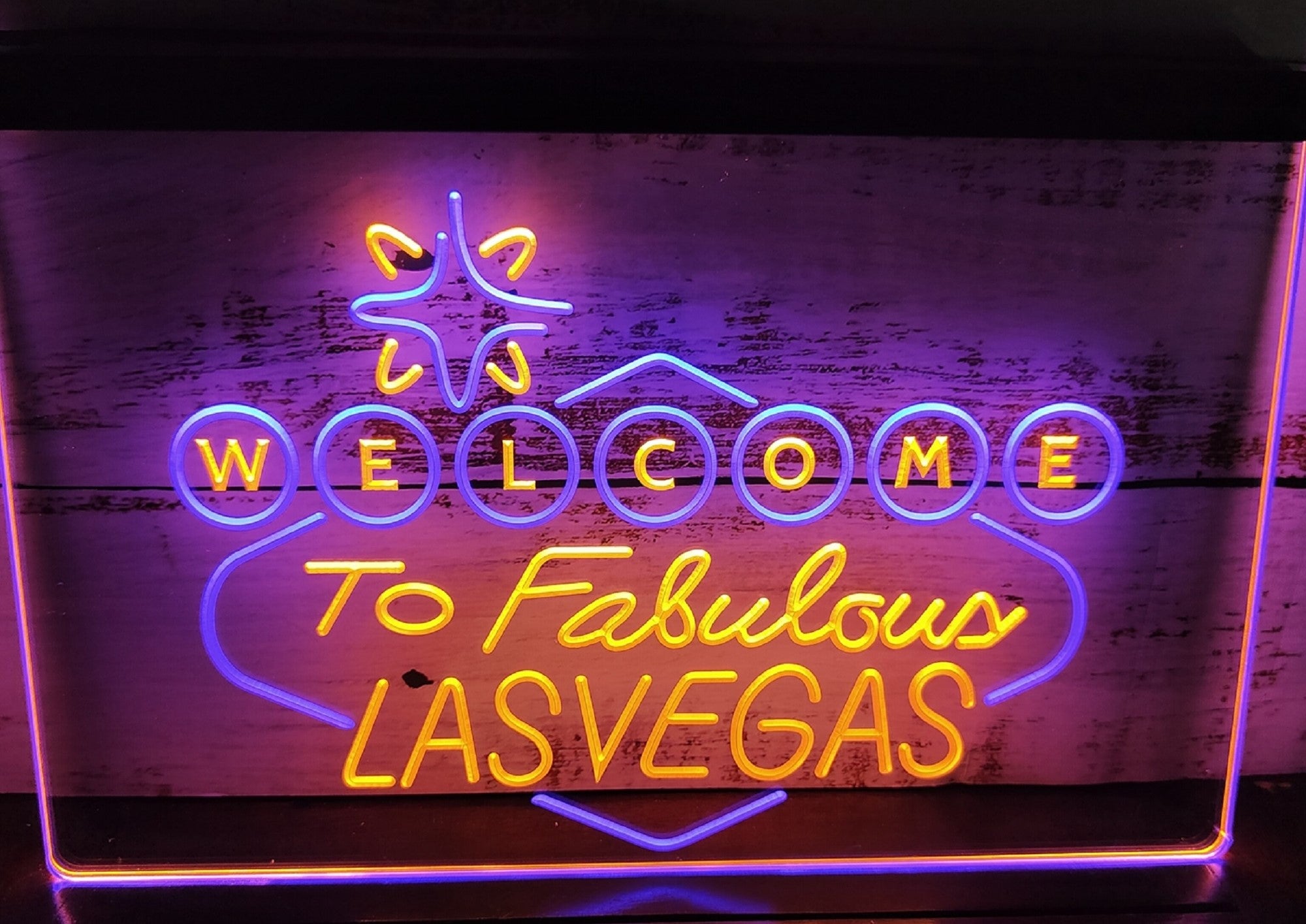 Welcome To Fabulous Las vegas Led Neon Sign Dual Color Wall Or Desktop Decor