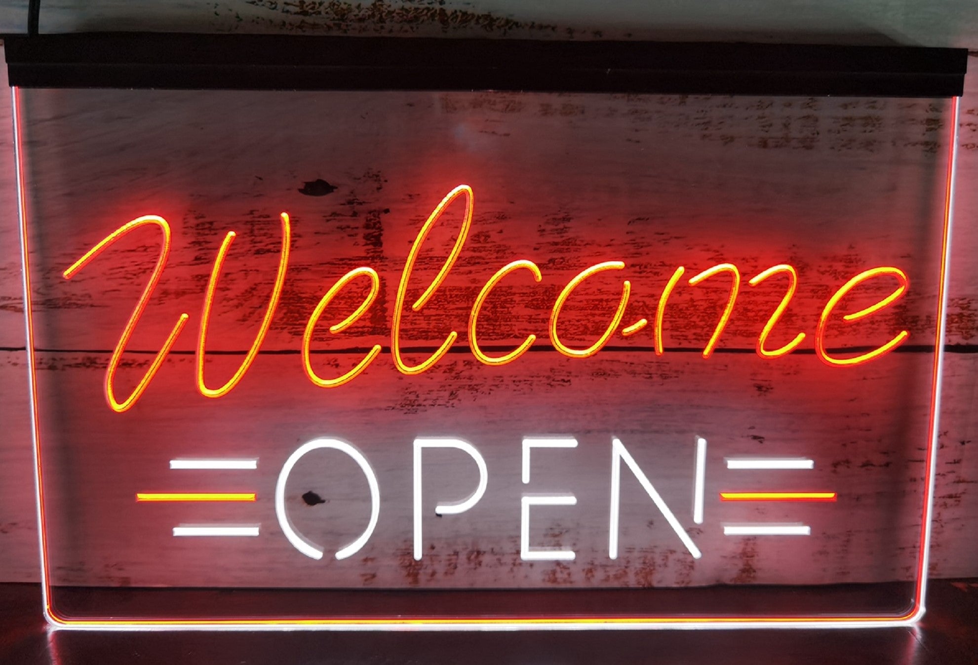 Welcome Open Led Neon Sign Dual Color Store Shop Coffee Shop Restaurant Decor